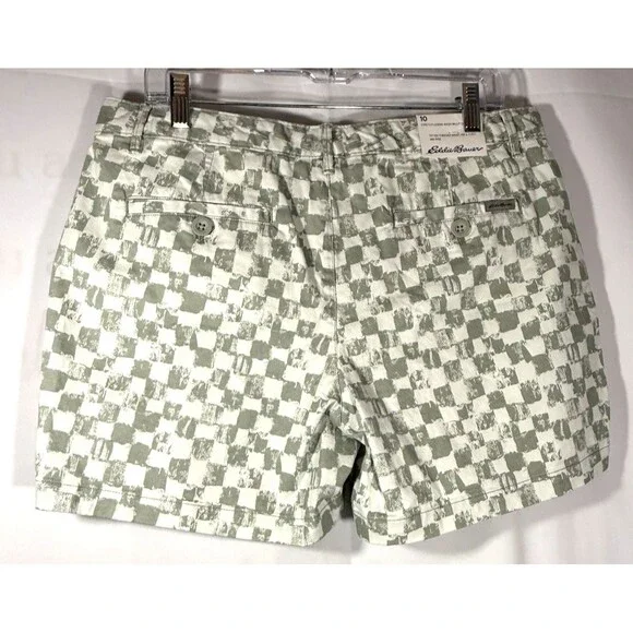 Eddie Bauer Womens Legend Stretch Wash Checkered Shorts Size 10 NWT - Picture 8 of 12